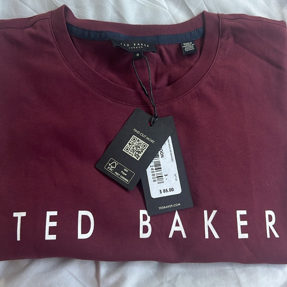 Ted Baker London Burgundy Short Sleeve Tee